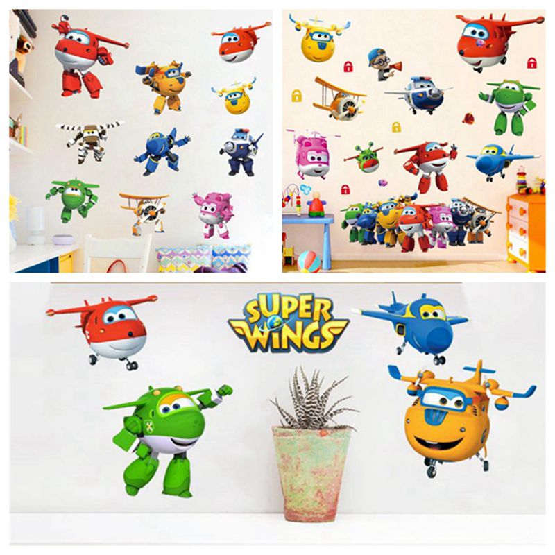 Anime Cosplay Wallpaper - การ์ตูนร้อน Super Wings Deformation เครื่องบินหุ่นยนต์เด็กตกแต่งบ้านอะนิเมะโปสเตอร์ Wall