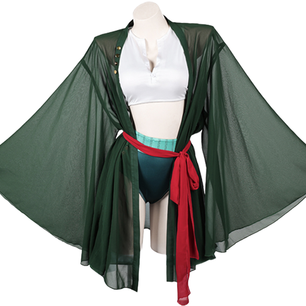 Anime Zoro Cosplay Female - ชุดคอสเพลย์โจรสลัดเลดี้โรโรโนอา โซโล ชุดว่ายน้ำแฟนตาซีสุดเซ็กซี่ ชุดอนิเมะสำหรับผู้หญิง ชุดปลอมตัวสำหรับฮาโลวีน ชุดปาร์ตี้สำหรับผู้ใหญ่หญิง