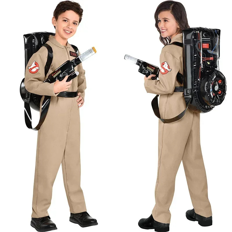 Anime Cosplay Youtube - เด็กฮาโลวีนพ่อ Ghostbusters เครื่องแต่งกายคอสเพลย์ฮาโลวีนชุด Jumpsuit พร้อมกระเป๋าเหมาะสําหรับเด็กผู้ใหญ่