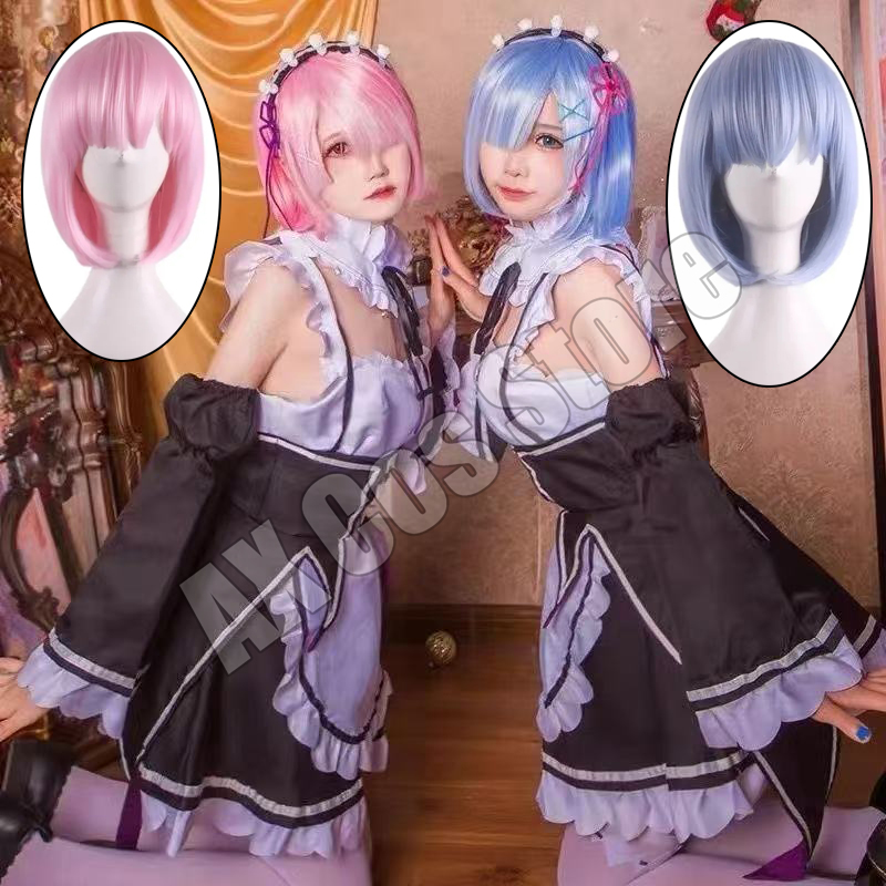 Re Zero Rem Wig - อะนิเมะ Re:Zero Kara Hajimeru Isekai Seikatsu
