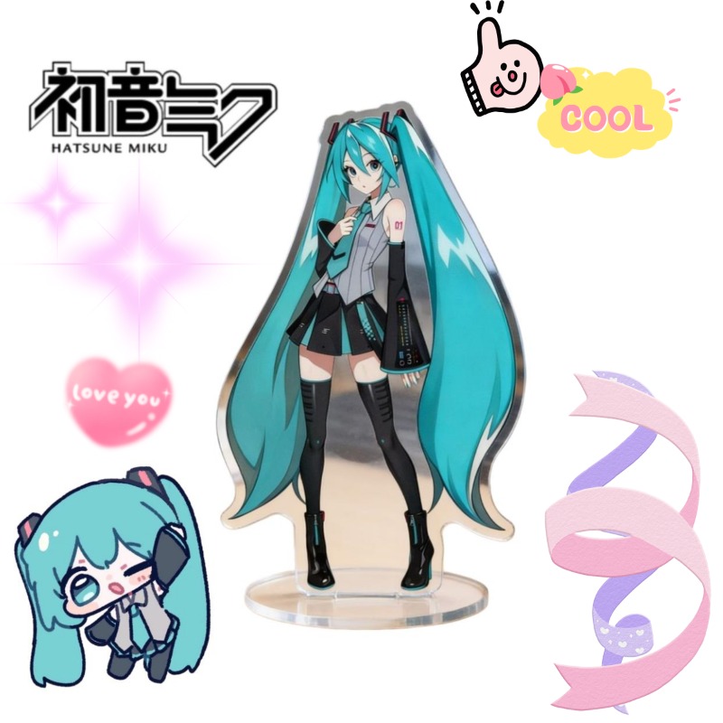 Anime Cosplay Japan - ฮัตสึเนะ มิกุ 10 ซม. อะคริลิคสแตนดี้ตัวละครอนิเมะน่ารักพิมพ์ HD