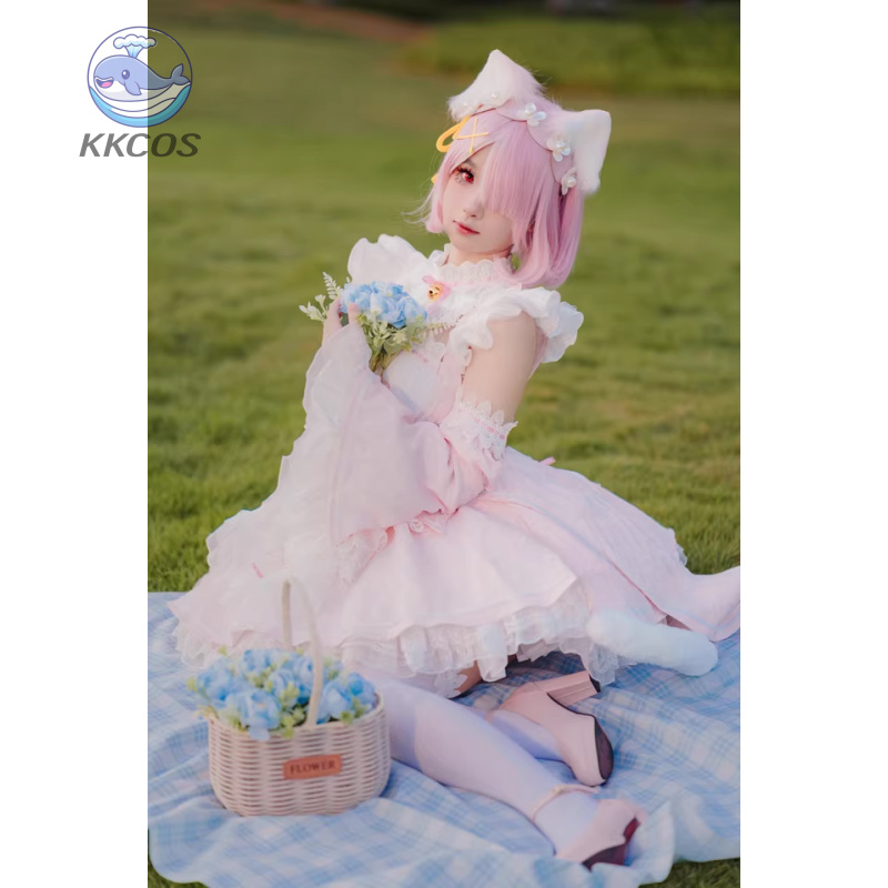 Anime Cosplay Re Zero - Re:ZERO - รีเซ็ตชีวิตในโลกต่างแดน ชุดคอสเพลย์รามเรม ชุดย้อนยุค ชุดนักเรียนน่ารัก