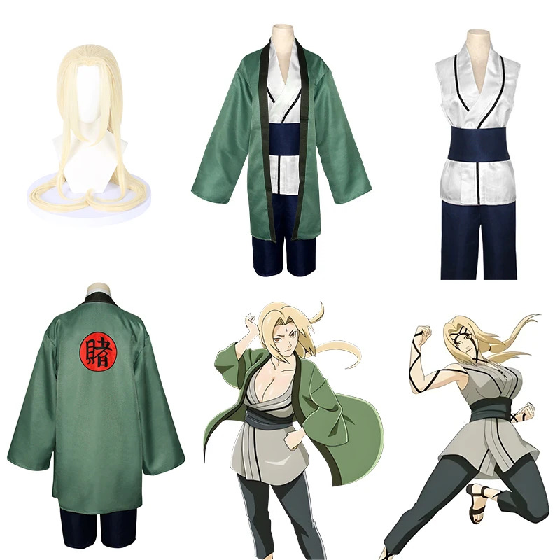 Anime Cosplay Youtube - Tsunade คอสเพลย์อะนิเมะสาวการ์ตูนผู้หญิงกิโมโนคริสต์มาสวิกผมฮาโลวีน Carnival ชุด