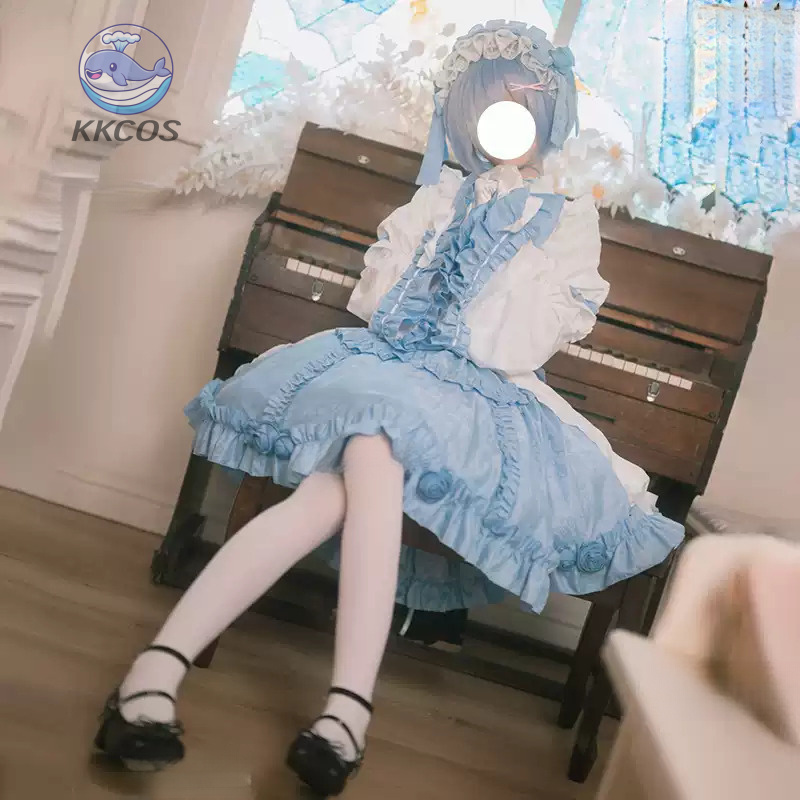 Anime Cosplay Re Zero - Re:ZERO - เริ่มต้นชีวิตในอีกโลกหนึ่ง ชุดคอสเพลย์เรม สำหรับงานฮาโลวีน งานคาร์นิวัล