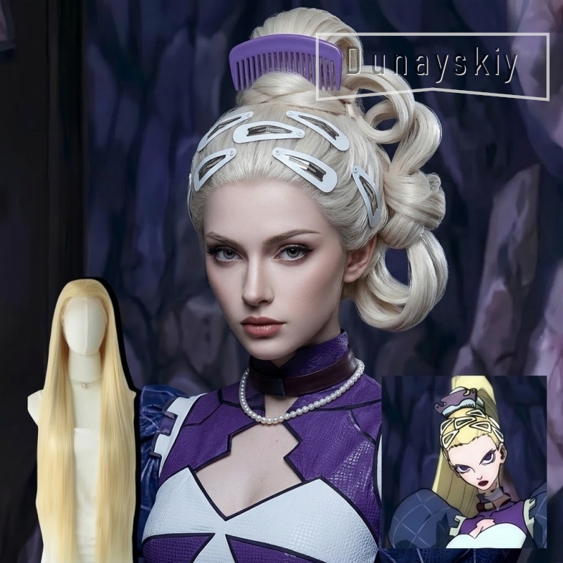 Cosplay Anime White Hair - กิ๊บติดผมสีขาวขนาดใหญ่ คอสเพลย์ วิกผมยาว 100 ซม. GACHIAKUTA