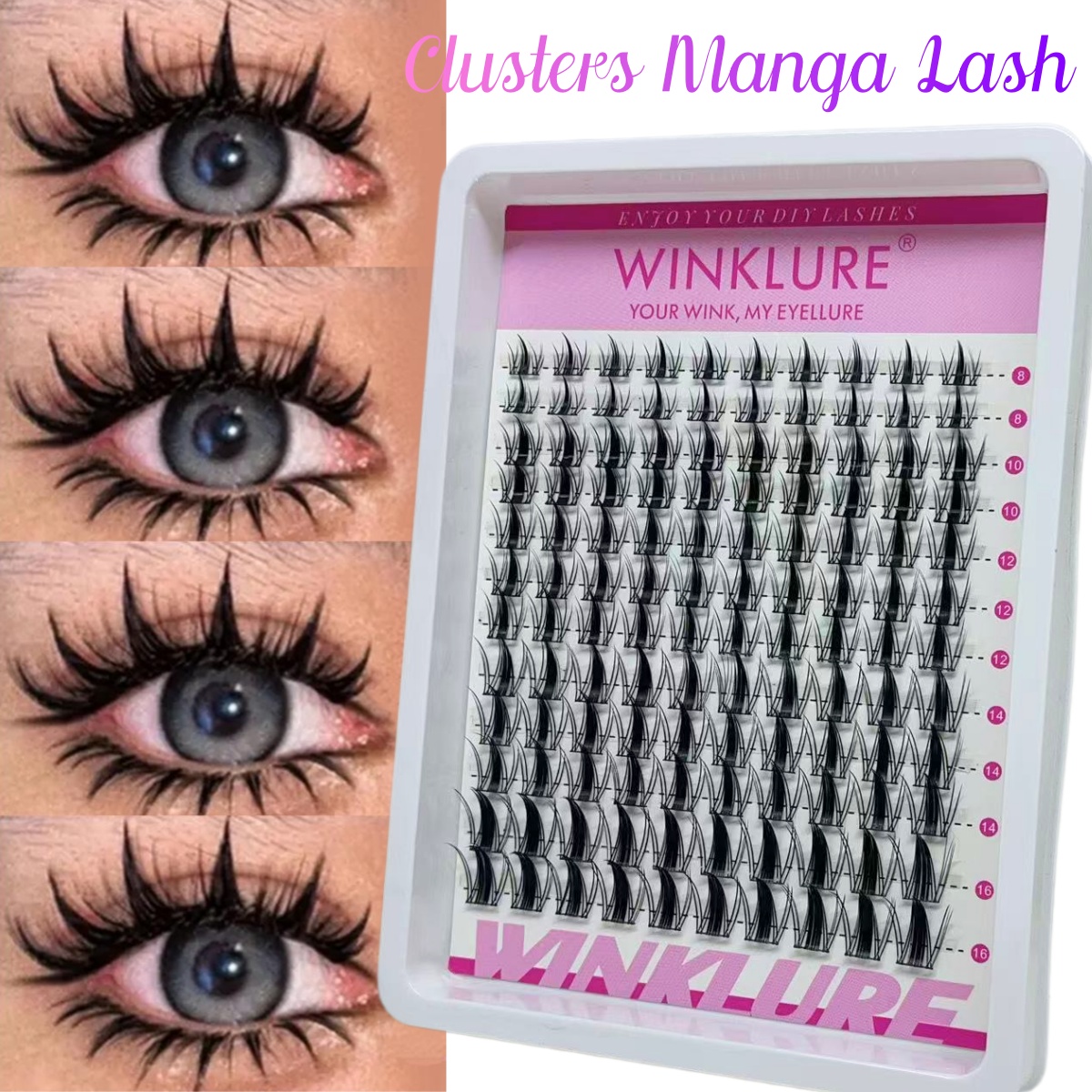 Anime Cosplay Lashes - ชุดต่อขนตาปลอม WINKLURE Manga Lash Clusters แบบขนตาแมว