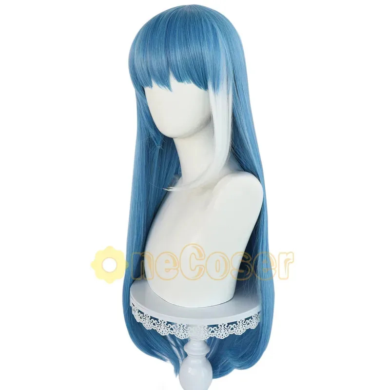 Cosplay Anime White Hair - ADFF15Mutsumi คอสเพลย์อะนิเมะมิชชั่น โยซากุระ แฟมิลี่ ไทโย อาซาโนะสีฟ้าผสมสีขาวผมไฟเบอร์ยาว+หมวกวิกผมสาวๆ【【