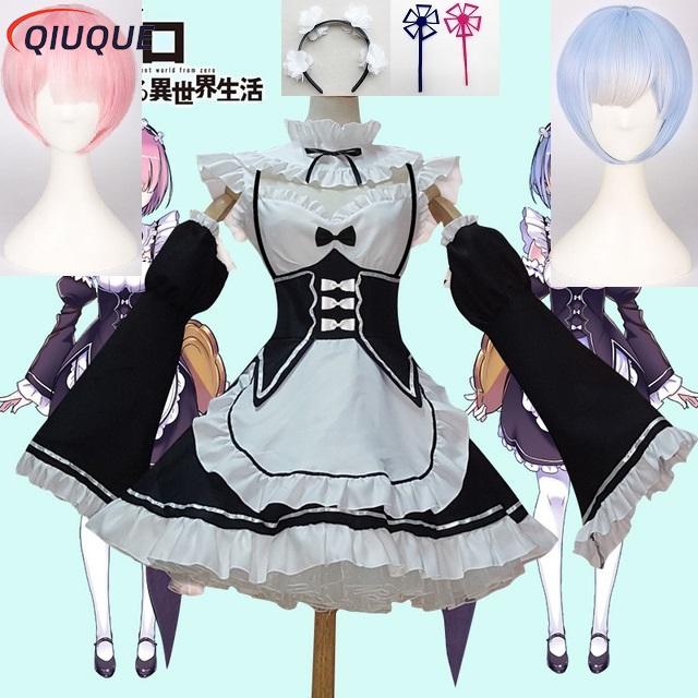 Re Zero Rem Wig - อะนิเมะ Re:zero Kara Hajimeru Isekai Seikatsu