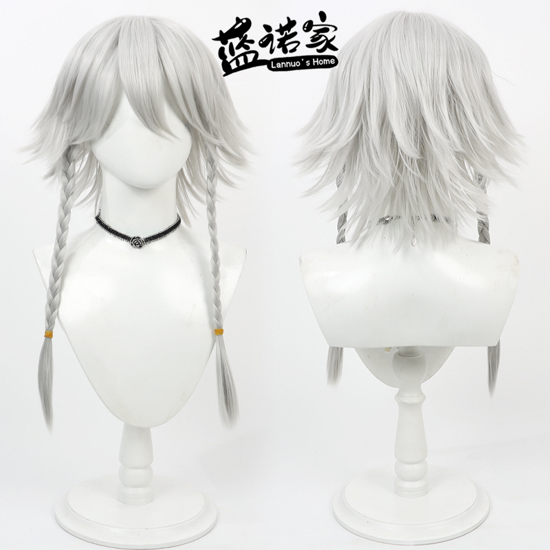 Cosplay Anime White Hair - วิกผมคอสเพลย์ซาคุยะ อิซาโยิ ผมสังเคราะห์ วิกผมยาวตรงสีเงินขาว ทนความร้อน สำหรับเล่นบทบาทสมมติ