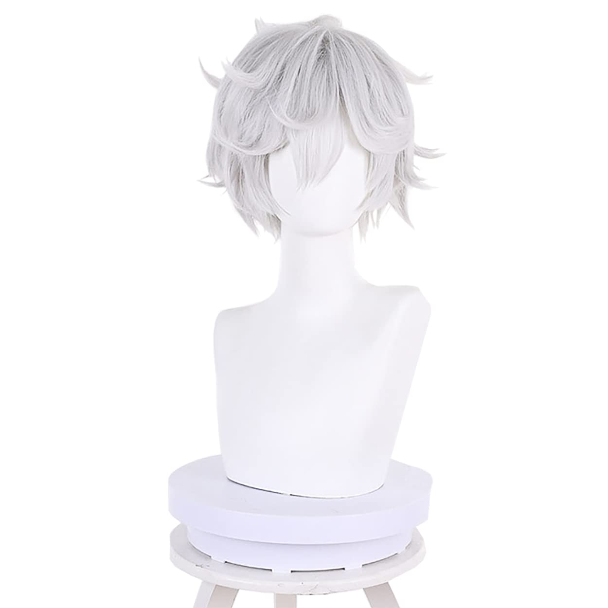 Cosplay Anime White Hair - Gabimaru วิกคอสเพลย์อนิเมะ jigokuraku วิกผมสั้นสีขาวนุ่มฟูสำหรับผู้ชายเครื่องแต่งกายงานปาร์ตี้ฮาโลวีน (gabimaru)