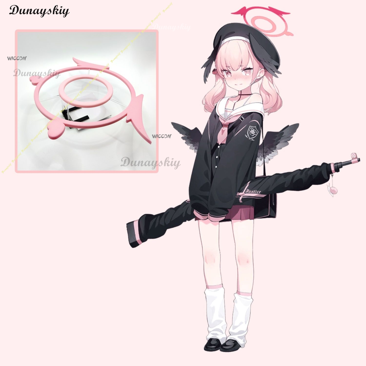 Anime Cosplay Outfit Girl - บลูอาร์ไคฟ ชิโมเอะ โคฮารุคอสเพลย์เครื่องแต่งกายชุดกะลาสีพร้อมหมวกปีกผู้หญิงสาวฮาโลวีนปาร์ตี้ชุดเครื่องประดับศีรษะฮาโลวิกผม