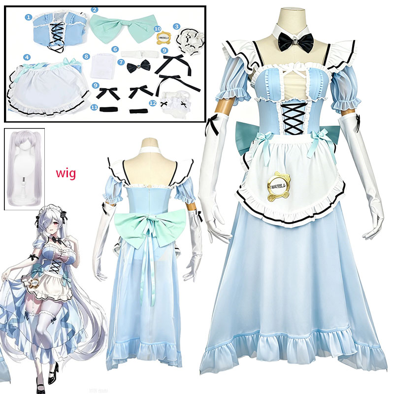 Anime Cosplay Maid - WHH อะนิเมะเกม NIKKE Pilgrim คอสเพลย์เครื่องแต่งกายชุดผ้ากันเปื้อนอุปกรณ์เสริมชุดน่ารักชุดแม่บ้านผู้หญิงปาร์ตี้ฮาโลวีน
