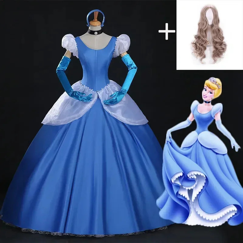 Anime Cosplay Youtube - 2020 Cinderellaคอสเพลย์ผู้ใหญ่สีฟ้าCinderellaสาวงานแต่งงานผู้ใหญ่CUSTOM PARTYฮาโลวีนคอสเพลย์Carnival COSPLAYเครื่องแต่งกาย
