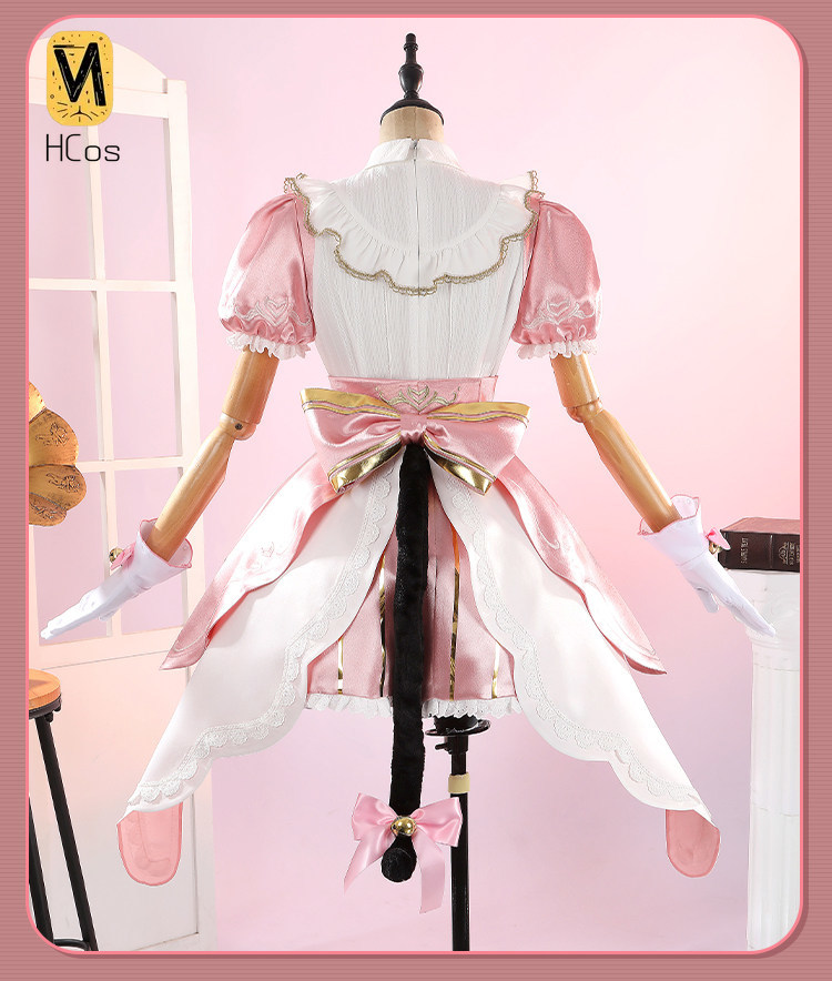 Anime Cosplay Maid - ชุดคอสเพลย์ทำมือ: ชุดคอสเพลย์แม่บ้านคาเฟ่แมวคิริโกะจาก Overwatch สำหรับผู้หญิง ชุดเกมครบเซ็ตสำหรับงานฮาโลวีน งานคาร์นิวัล