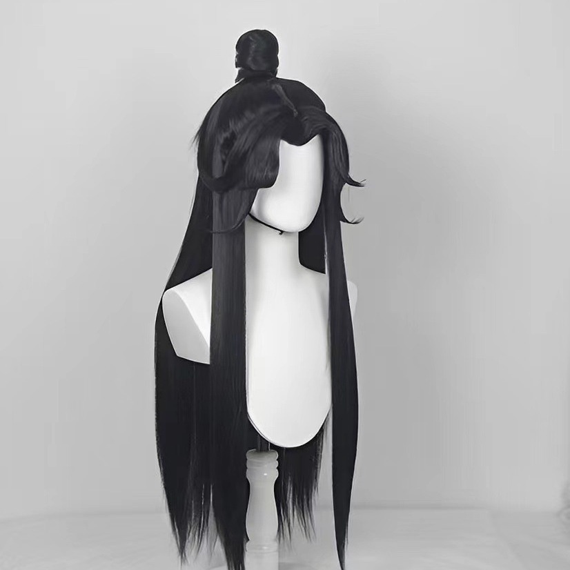 Anime Cosplay Long Hair - วิกผมยาวตรงสีดำสำหรับฮาโลวีน วิกผมชิ ชิงซวน จากอนิเมะ Heaven Official's