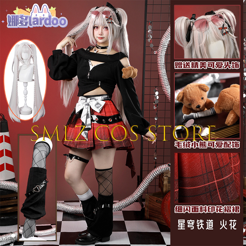 Anime Cosplay Party - ดรีมเวฟ สปาร์ซี่คอสเพลย์เกมฮอนไค สตาร์ เรลเครื่องแต่งกายสปาร์คเคิล นิว สกินโค้ตชุดวิกผมชุดปาร์ตี้ฮาโลวีนชุดสำหรับผู้หญิง