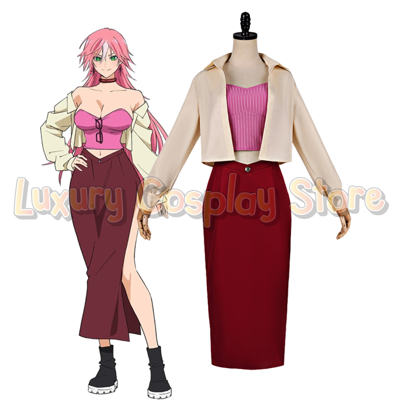 Anime Cosplay Youtube - 2026 ใหม่อะนิเมะมาร์เรจ คิมิเอะ อาราชิยามะคอสเพลย์เครื่องแต่งกายผู้หญิงสีชมพูเสื้อเกาะอกกระโปรงสีแดงสีเบจชุดแจ็คเก็ตท็อกซินชุดฮาโลวีน