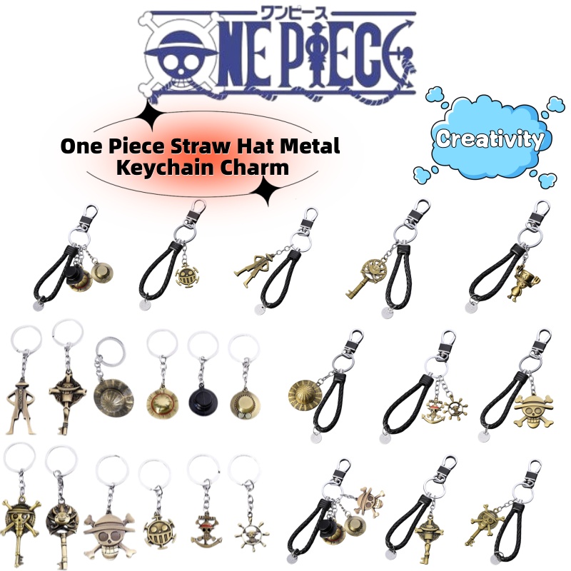 One Piece Straw Hat - พวงกุญแจโลหะรูปหมวกฟาง ลูฟี่ จากอนิเมะวันพีซ ของสะสมอนิเมะ ของขวัญชิ้นเล็ก