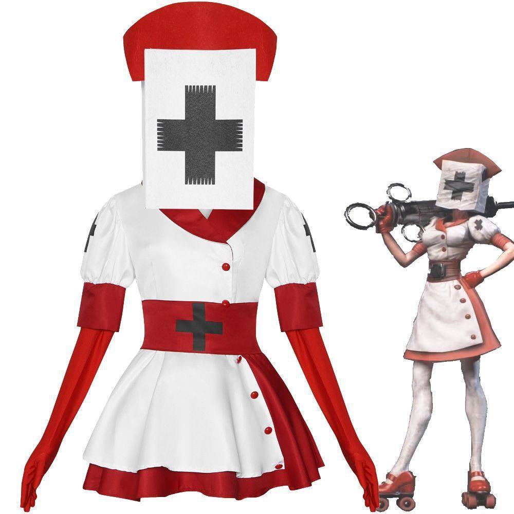 Anime Cosplay Nurse - ชุดคอสเพลย์พยาบาลรีปเปอร์จากเกม Dark Deception ชุดเต็มสำหรับผู้หญิง ชุดพยาบาลสยองขวัญจากเกมอนิเมะ สำหรับฮาโลวีนและเกมหนีตาย