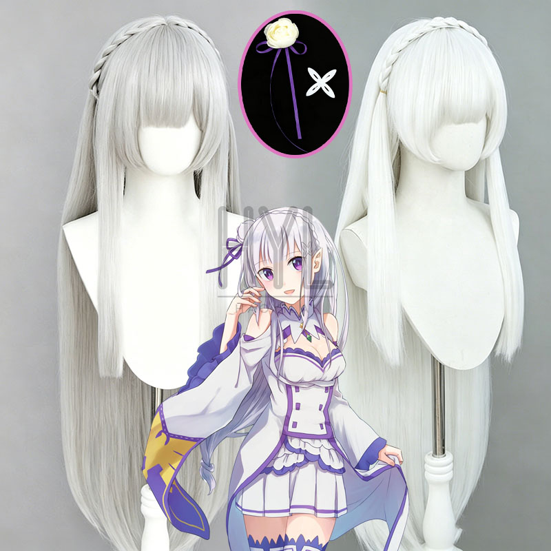 อะนิเมะ Re: ซีโร่ เอมิเลียคอสเ - Cosplay Anime White Hair บทวิจารณ์และราคา