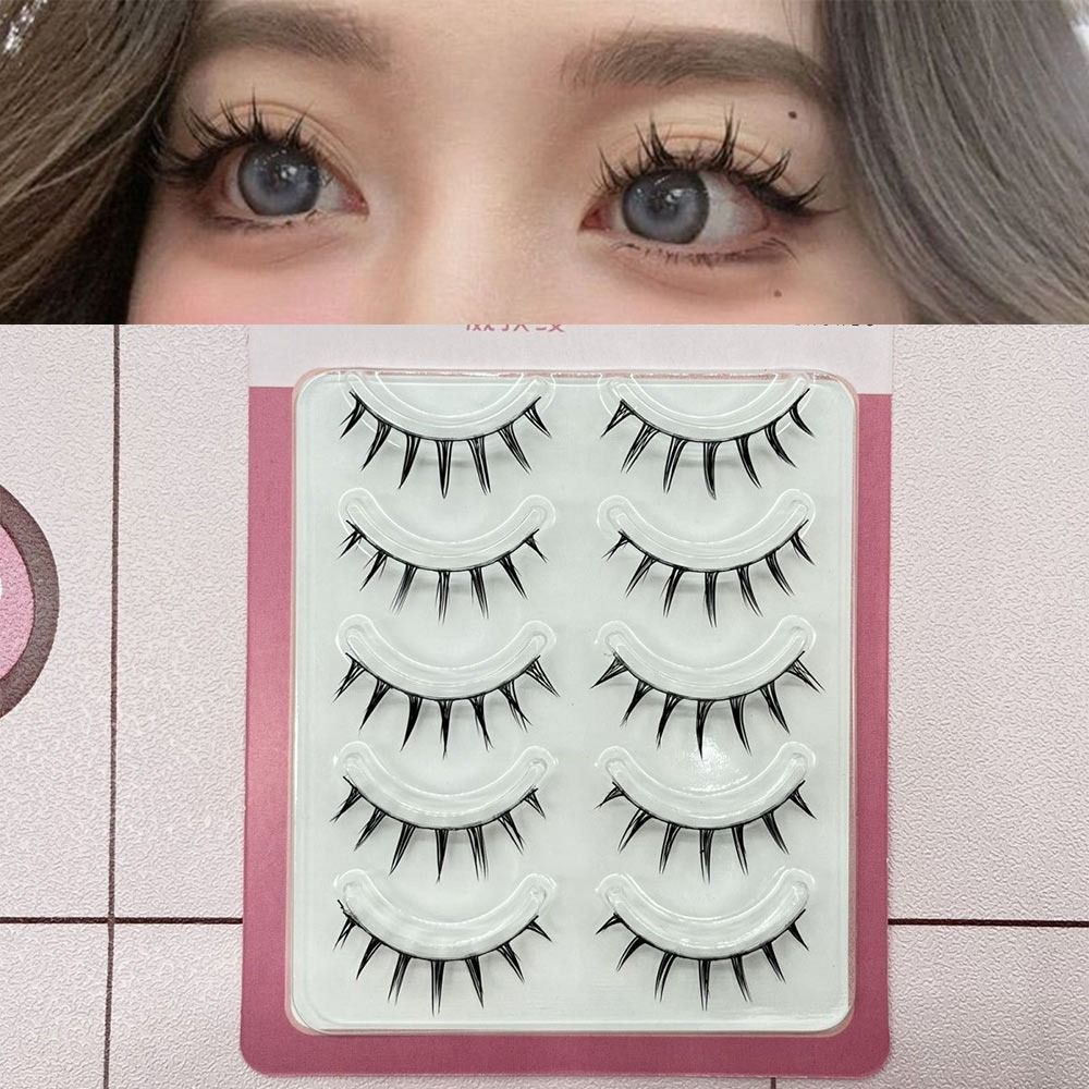Faux Mink ขนตาปลอม 5 คู่แพ็ค D - Anime Cosplay Lashes บทวิจารณ์และราคา
