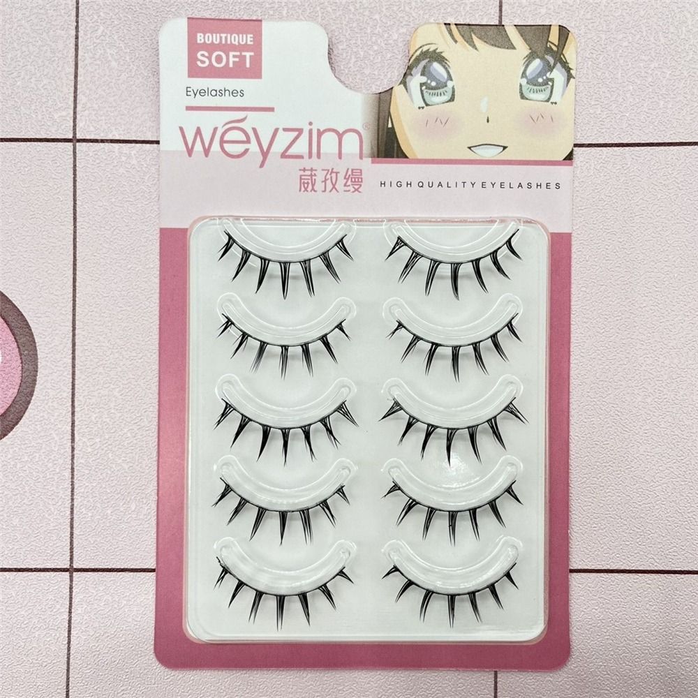 Faux Mink ขนตาปลอม 5 คู่แพ็ค D - Anime Cosplay Lashes บทวิจารณ์และราคา