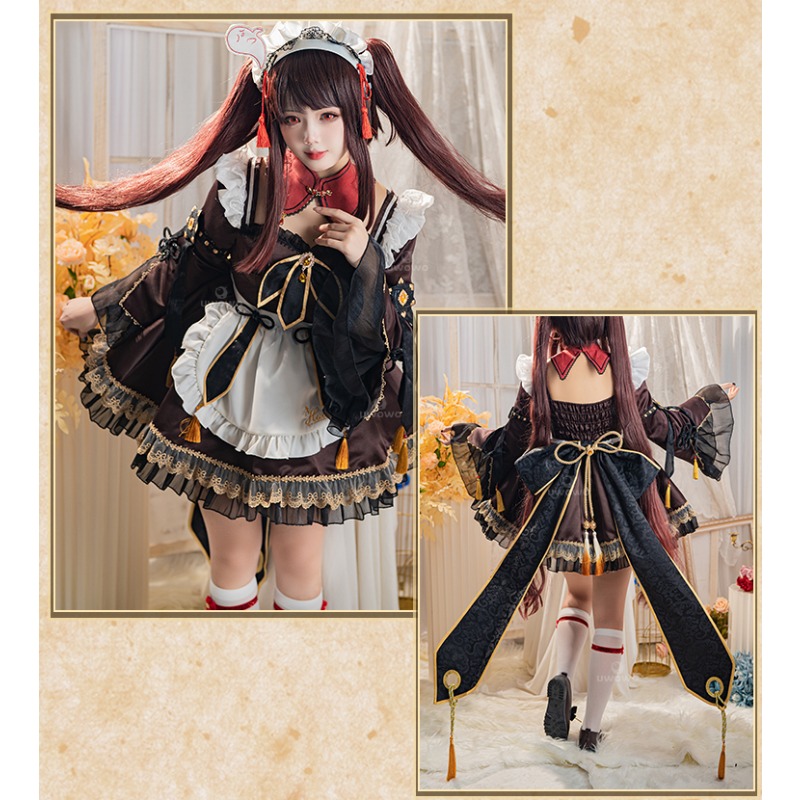 เกม Genshin Impact Hu Tao แม่บ - Anime Cosplay Maid บทวิจารณ์และราคา