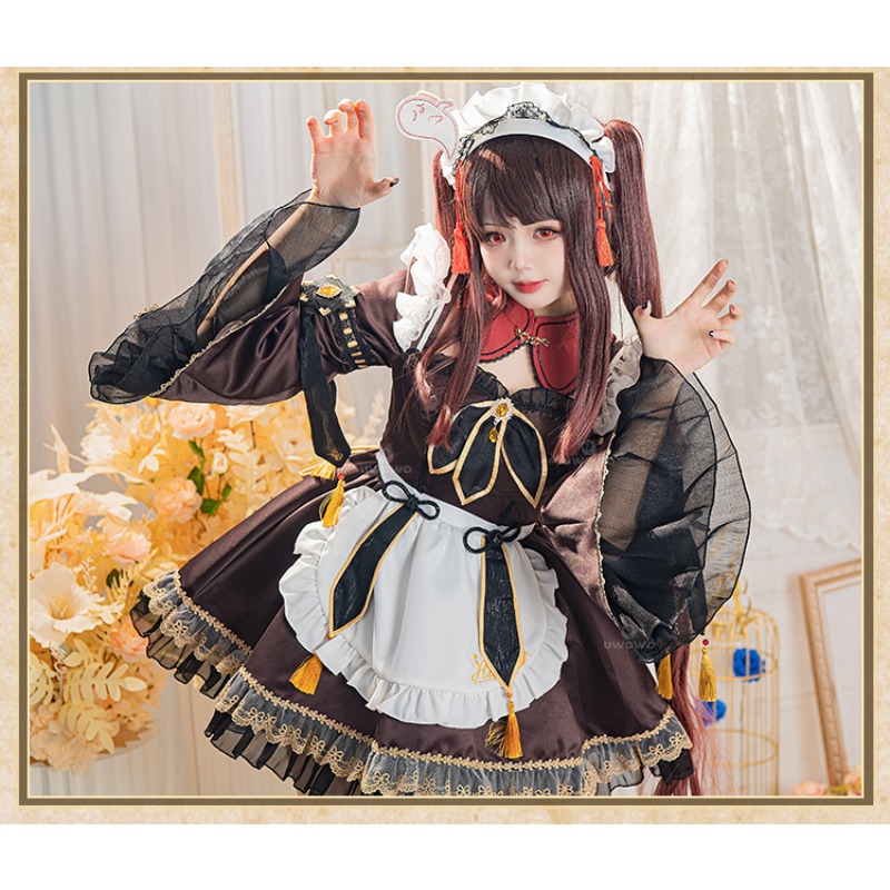เกม Genshin Impact Hu Tao แม่บ - Anime Cosplay Maid บทวิจารณ์และราคา