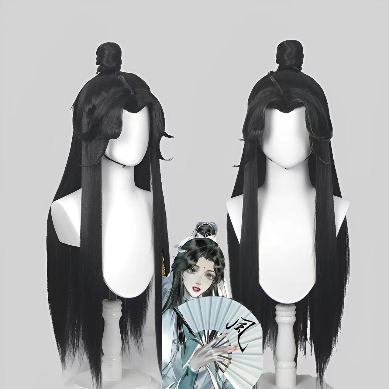 วิกผมยาวตรงสีดำสำหรับฮาโลวีน ว - Anime Cosplay Long Hair บทวิจารณ์และราคา